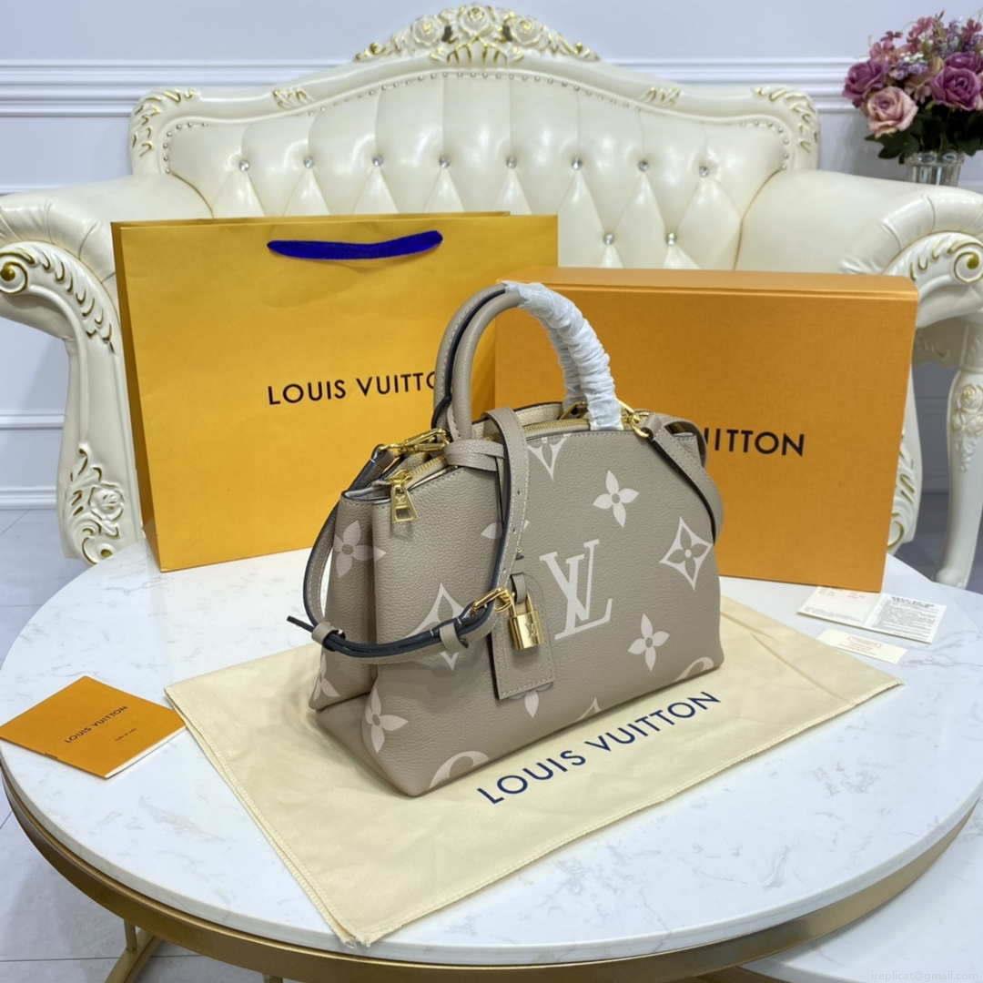 Louis Vuitton LV M58914 Petit Palais Bicolor Monogram empreinte leather Crème