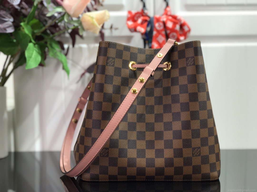LV N40198 Louis Vuitton NÉONOÉ MM Bag Damier Ebene Venus Pink