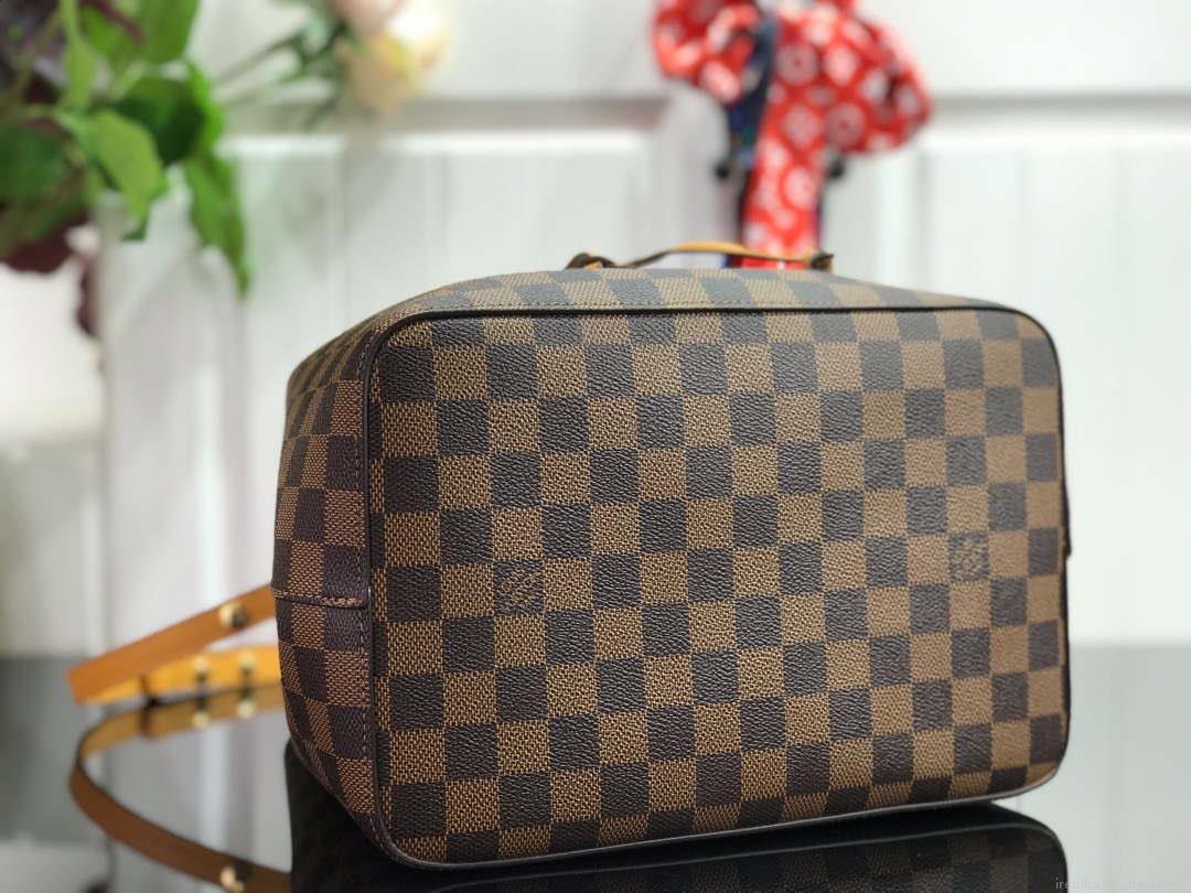 LV N40213 Louis Vuitton NÉONOÉ MM Bag Damier Ebene Safran Yellow