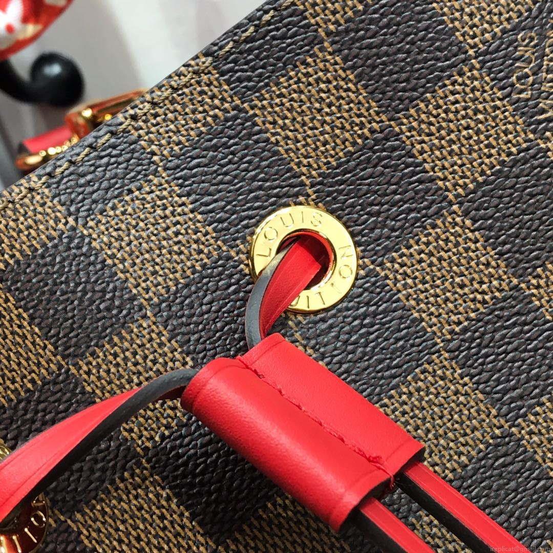 LV N40198 Louis Vuitton NÉONOÉ MM Bag Damier Ebene Red