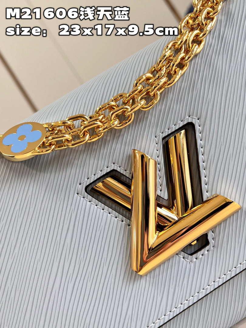 Louis Vuitton LV M21606 Twist MM Bag Epi Blue