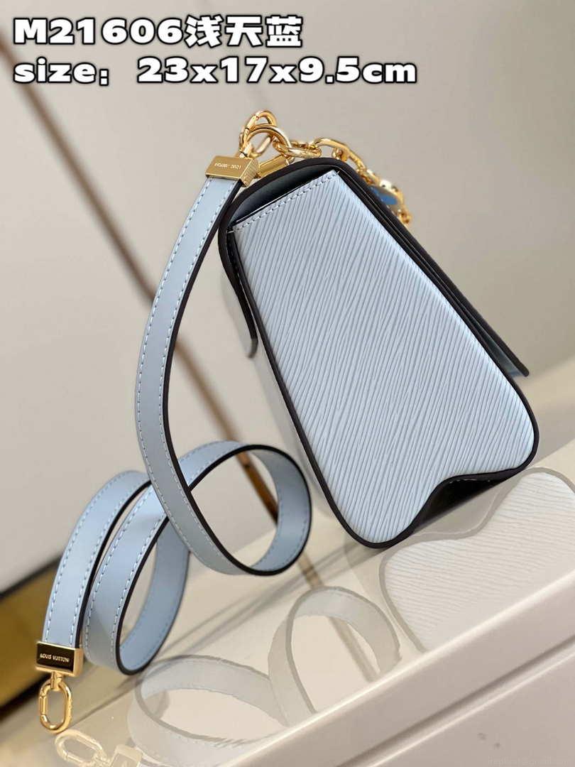 Louis Vuitton LV M21606 Twist MM Bag Epi Blue