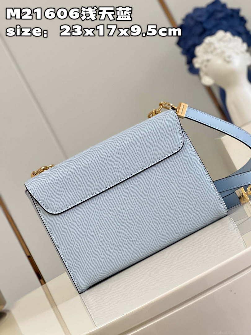 Louis Vuitton LV M21606 Twist MM Bag Epi Blue