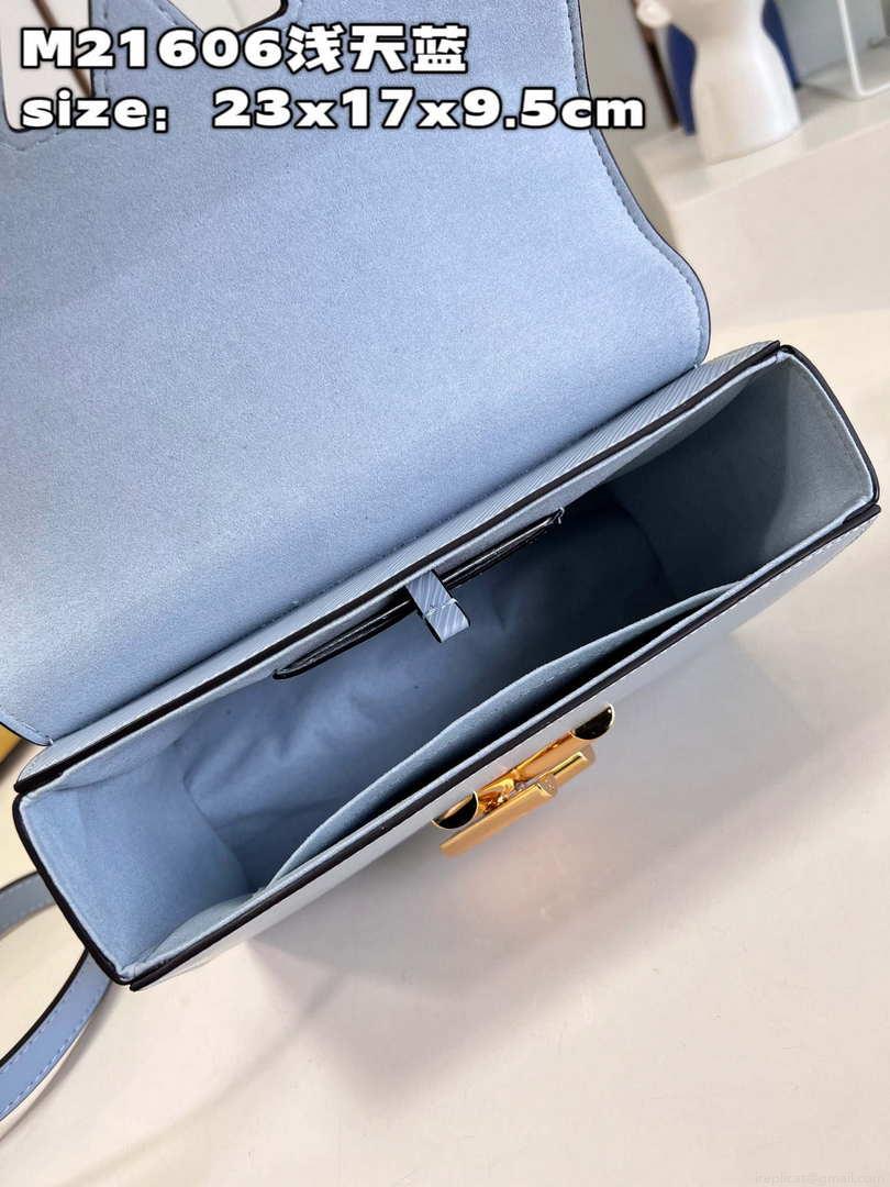 Louis Vuitton LV M21606 Twist MM Bag Epi Blue