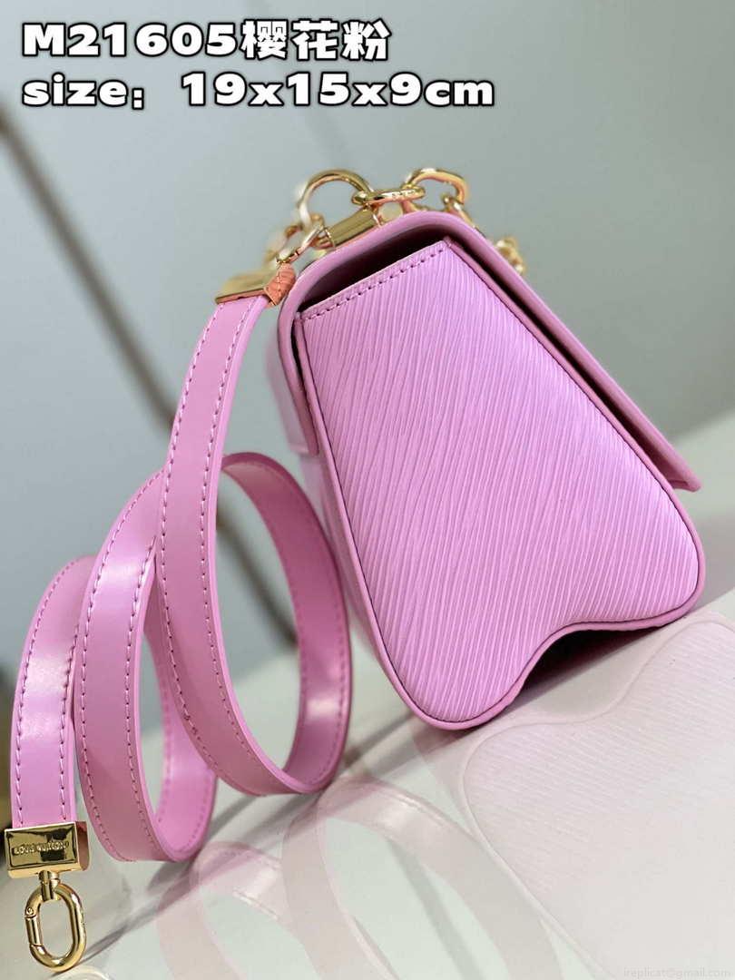 Louis Vuitton LV M21605 Twist MM Bag Epi Rose Red