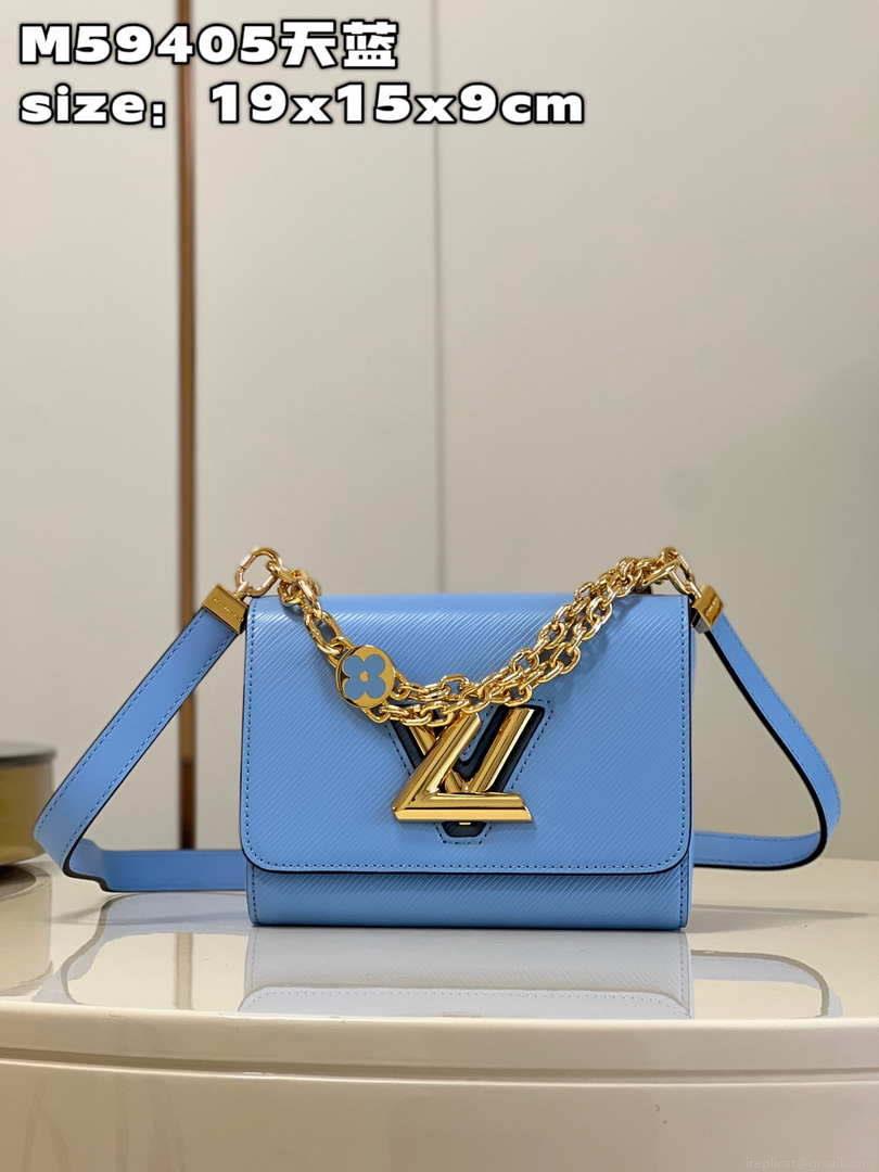 Louis Vuitton LV M59405 Twist PM Bag Epi Blue