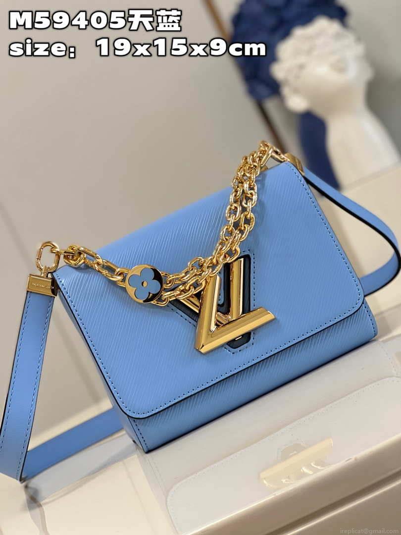 Louis Vuitton LV M59405 Twist PM Bag Epi Blue