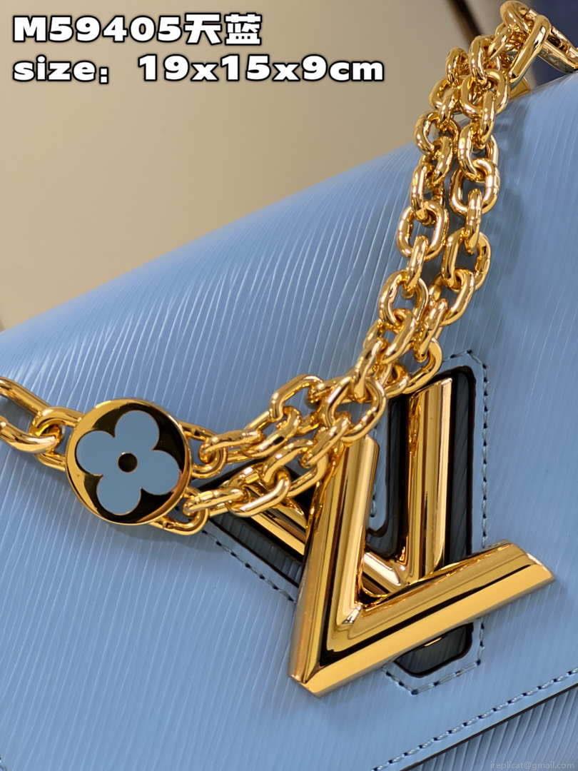 Louis Vuitton LV M59405 Twist PM Bag Epi Blue