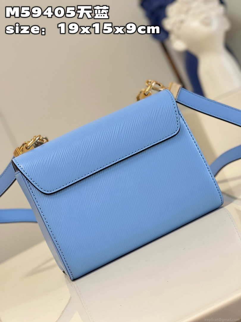 Louis Vuitton LV M59405 Twist PM Bag Epi Blue