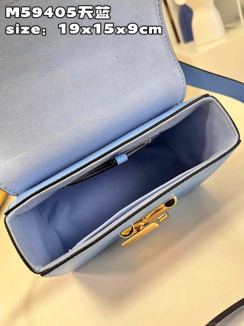 Louis Vuitton LV M59405 Twist PM Bag Epi Blue