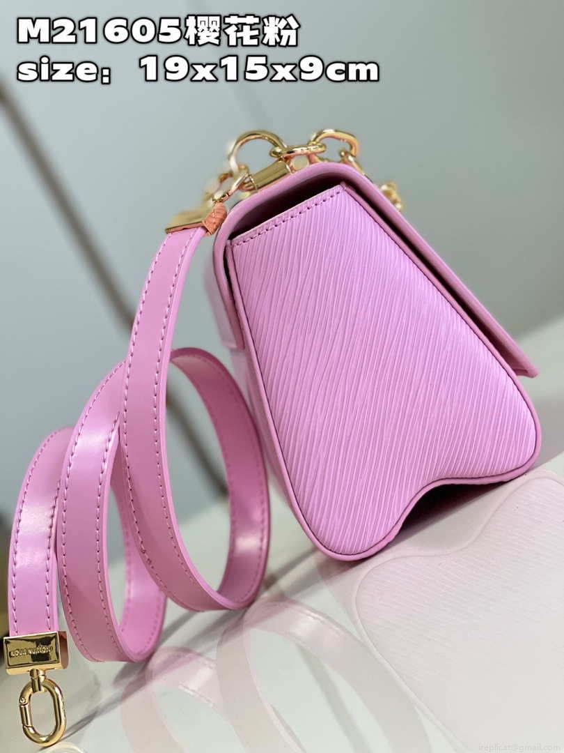 Louis Vuitton LV M21605 Twist PM Bag Epi Rose Red