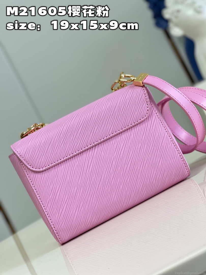 Louis Vuitton LV M21605 Twist PM Bag Epi Rose Red