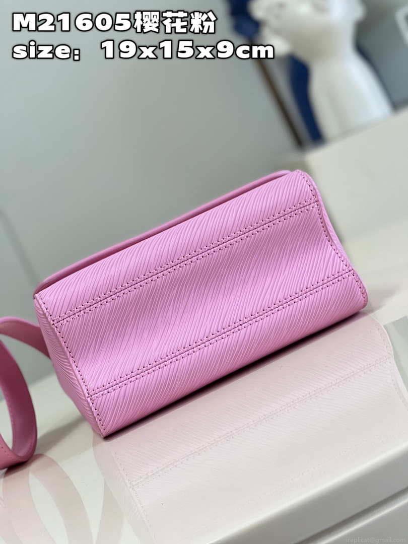 Louis Vuitton LV M21605 Twist PM Bag Epi Rose Red