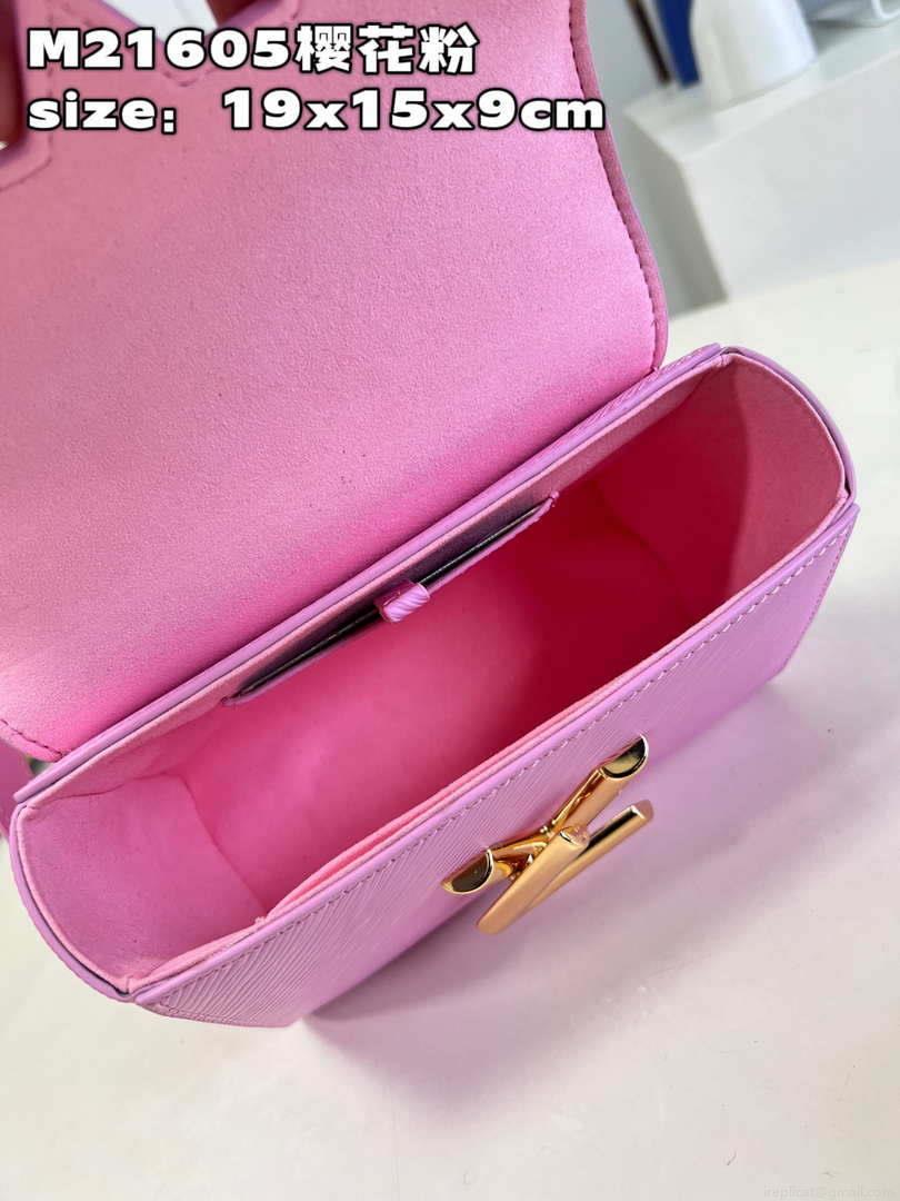 Louis Vuitton LV M21605 Twist PM Bag Epi Rose Red