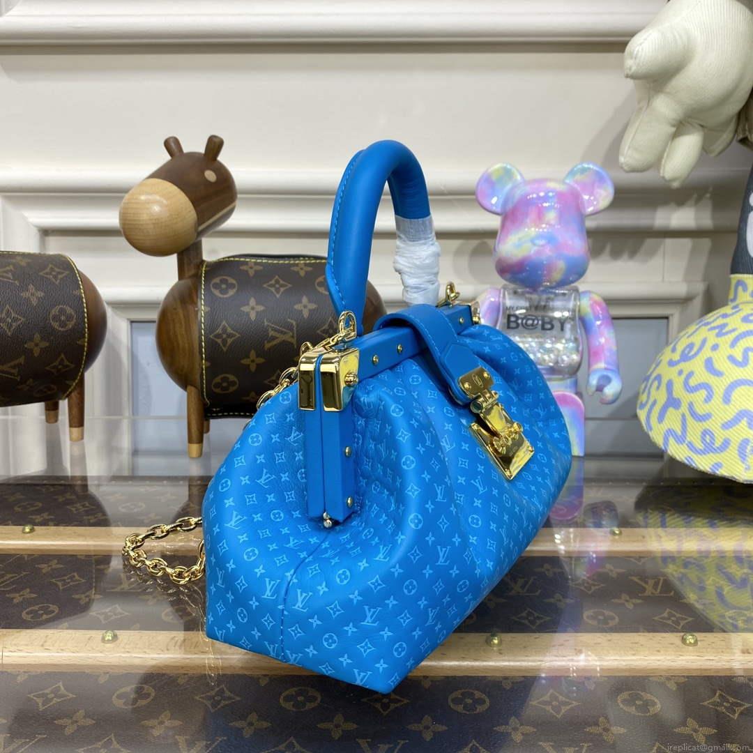 LV M22325 Louis Vuitton Monogram Clutch Blue