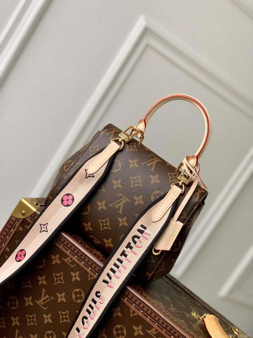 LV M46055 Louis Vuitton Cluny Mini Handbag Black Shoulder Strap