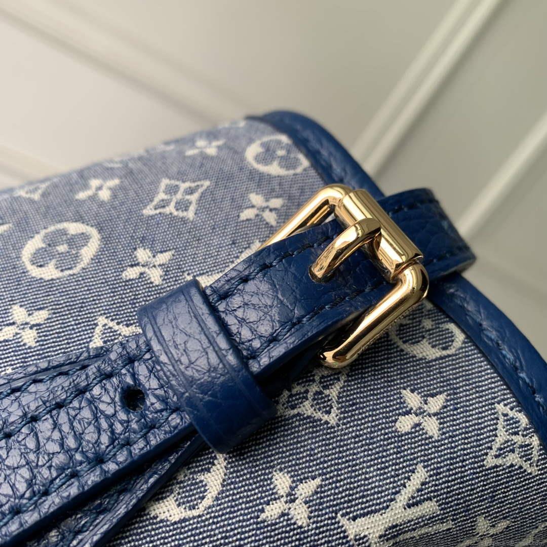 LV M42238 Louis Vuitton Bucket PM Tote Bag Blue
