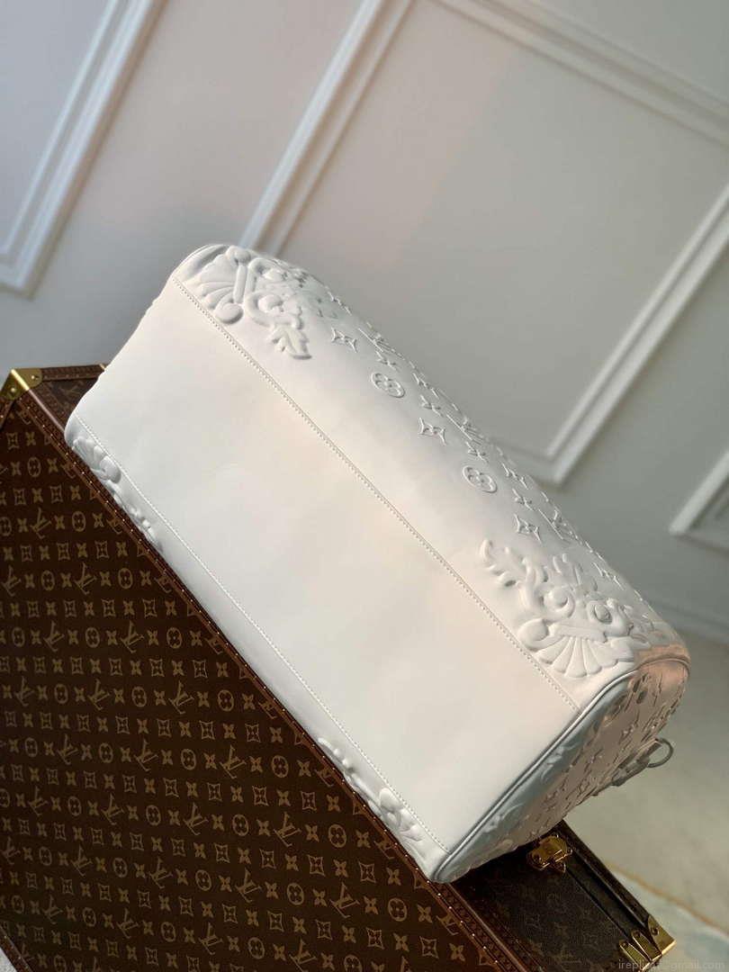 LV M21845 Louis Vuitton Keepall Bandoulière 50 Bag Optic White