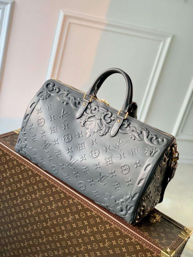 LV M21845 Louis Vuitton Keepall Bandoulière 50 Bag Dark Shadow Grey