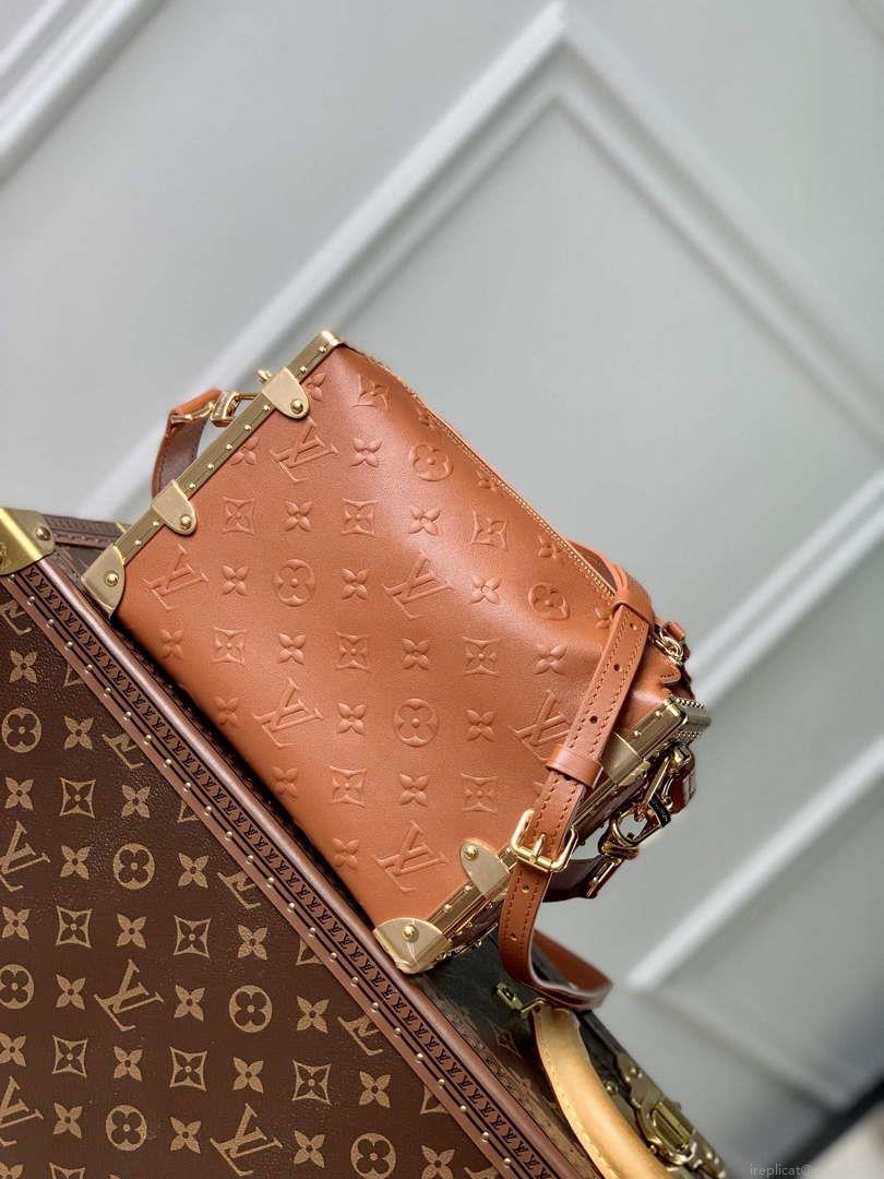 LV M21741 Louis Vuitton Side Trunk PM Bag Tan Brown
