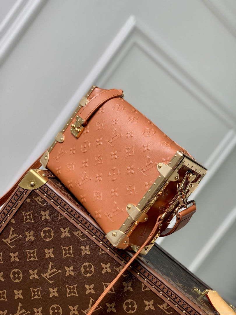 LV M21741 Louis Vuitton Side Trunk PM Bag Tan Brown