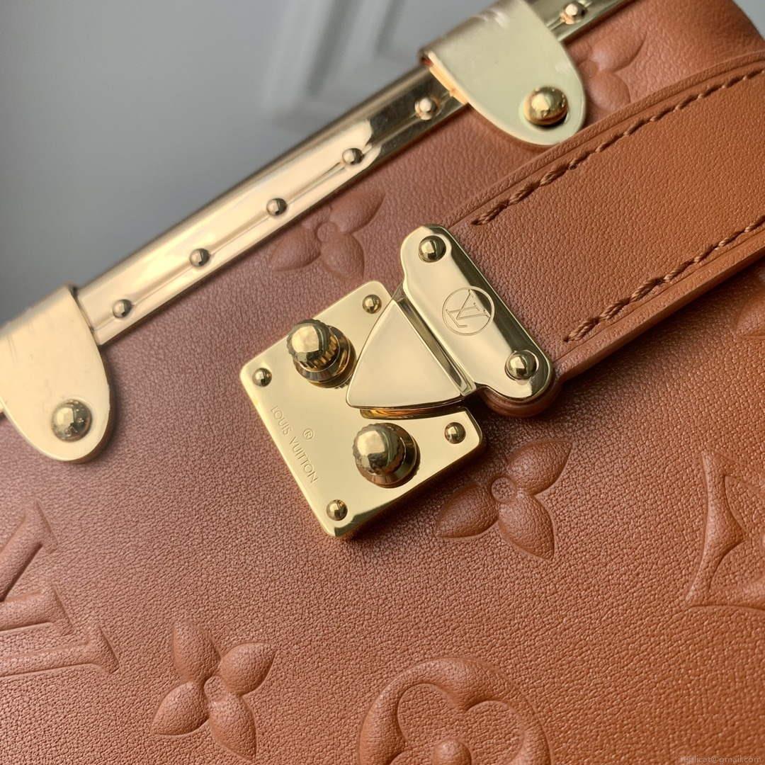 LV M21741 Louis Vuitton Side Trunk PM Bag Tan Brown