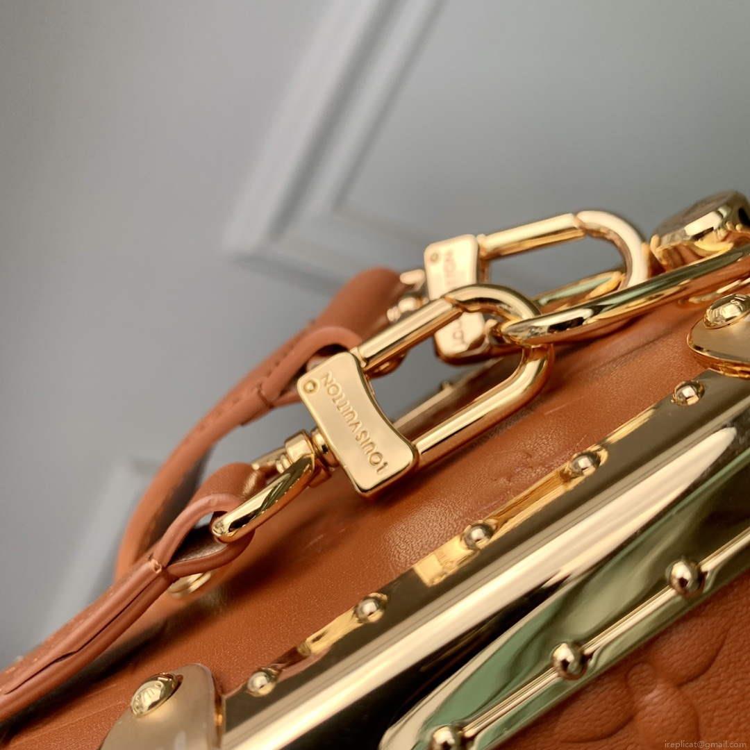 LV M21741 Louis Vuitton Side Trunk PM Bag Tan Brown