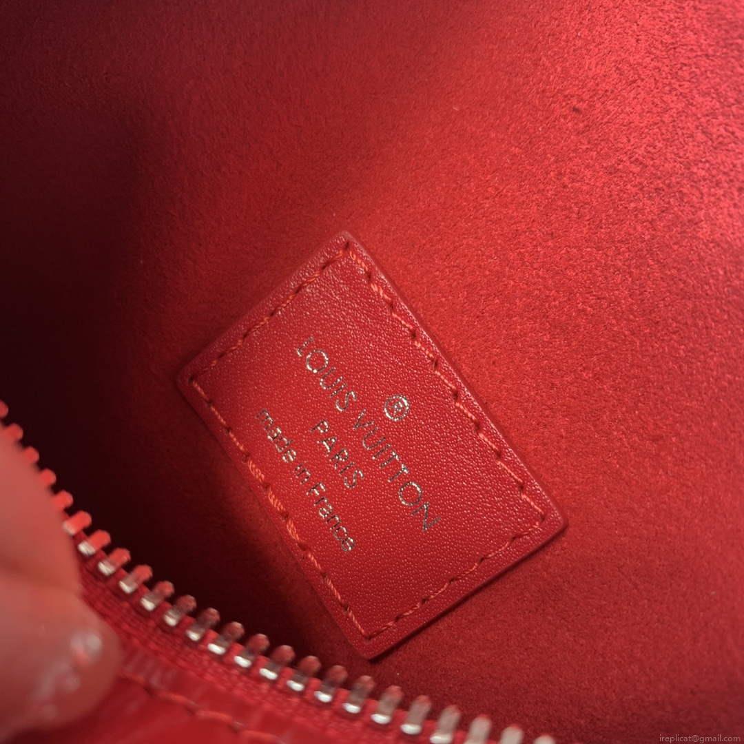 LV M21741 Louis Vuitton Side Trunk PM Bag Red Crocodile pattern