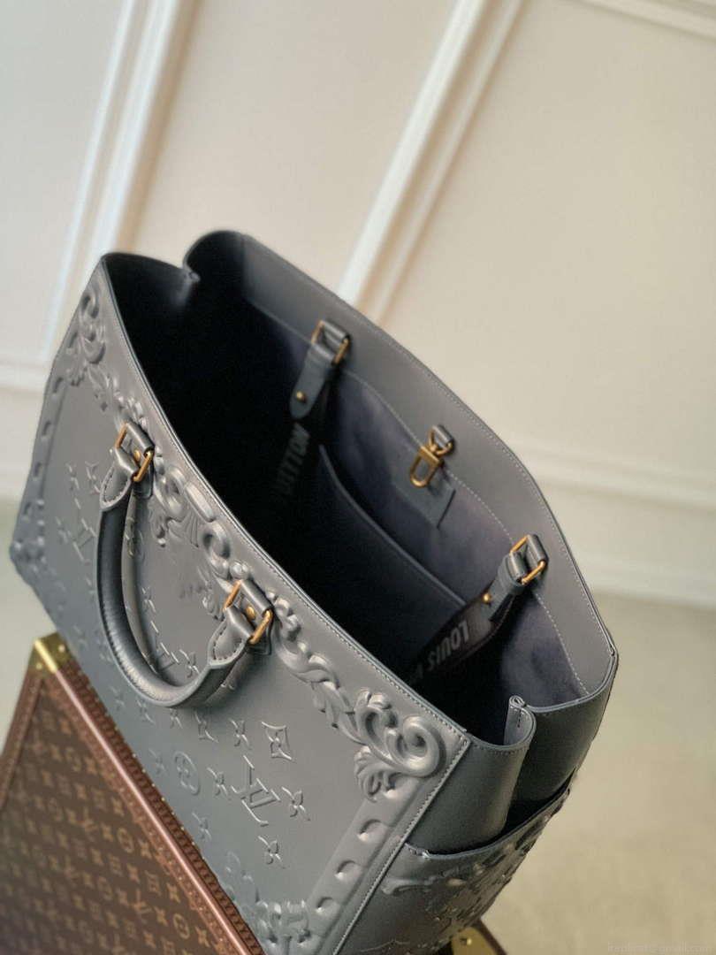 LV M21841 Louis Vuitton Sac Plat Tote Bag Dark Shadow Grey