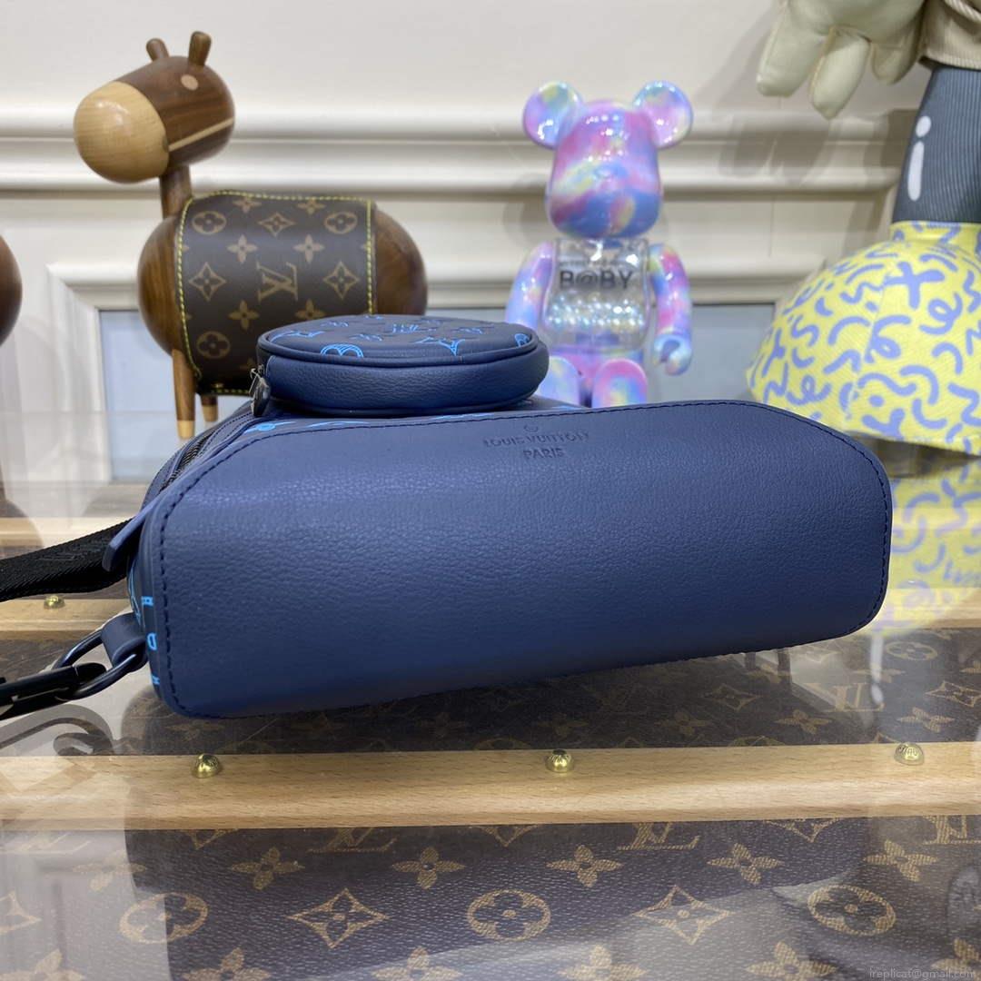 LV M46562 Louis Vuitton Duo Slingbag Navy River Blue