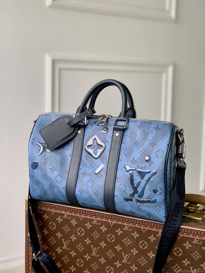 LV M22573 Louis Vuitton Keepall Bandoulière 35 Abyss Blue