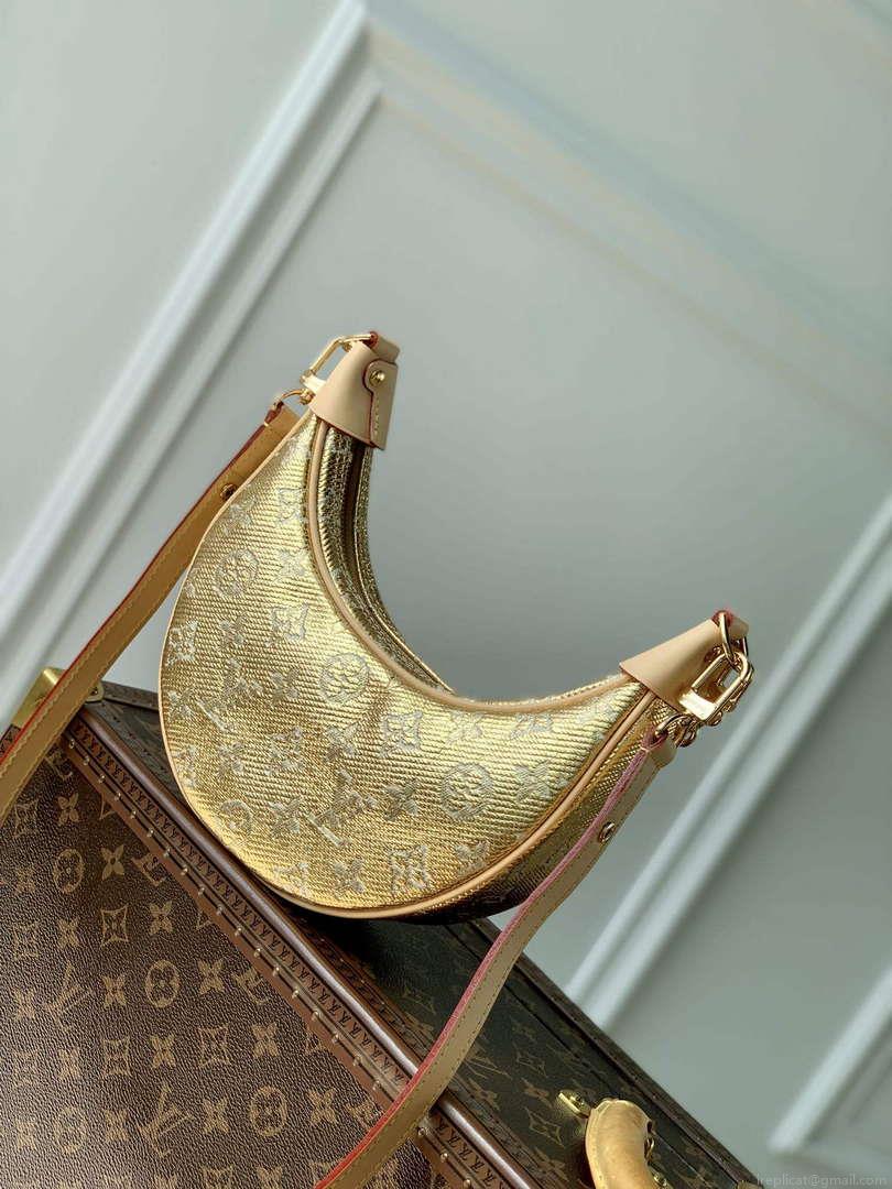 LV M22928 Louis Vuitton Loop PM Baguette Handbag Beige