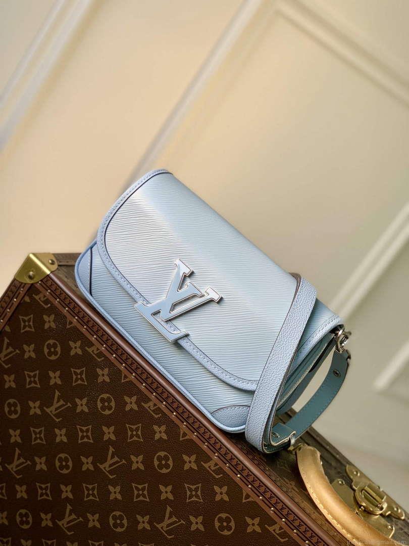 LV M59461 Louis Vuitton Buci Handbag Epi Leather Cloud Blue