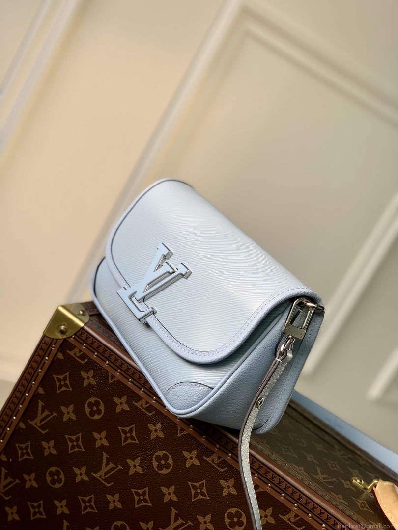 LV M59461 Louis Vuitton Buci Handbag Epi Leather Cloud Blue