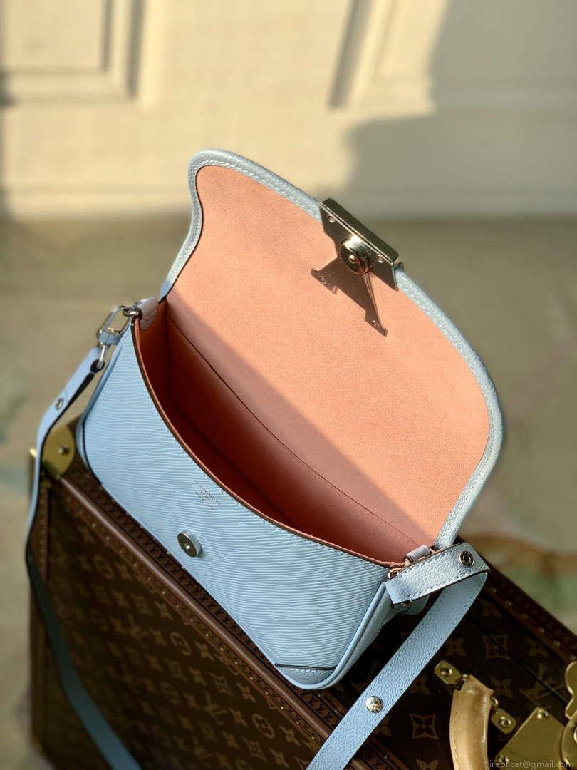 LV M59461 Louis Vuitton Buci Handbag Epi Leather Cloud Blue