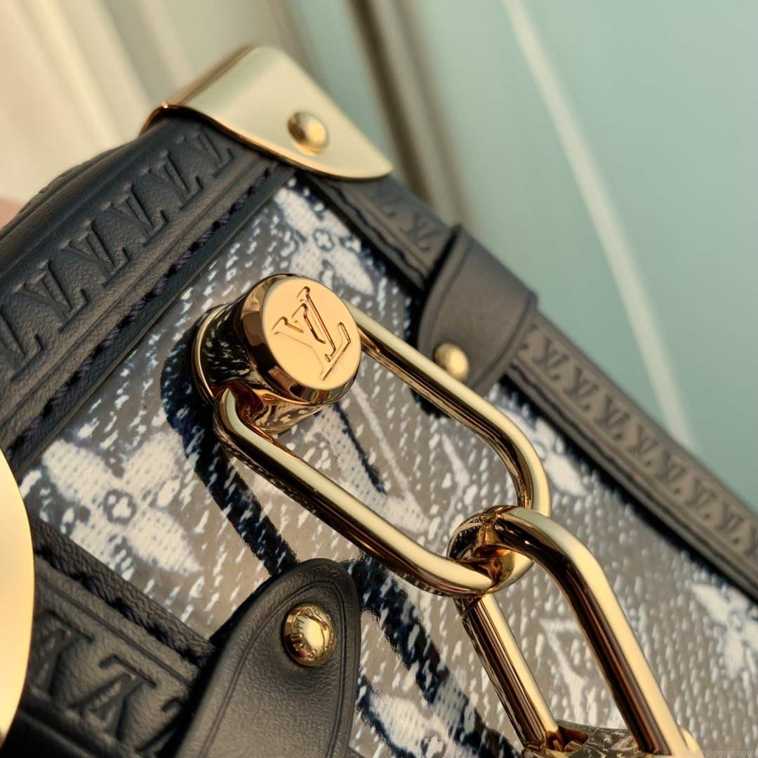 LV M22944 Louis Vuitton Side Trunk Handbag Blue