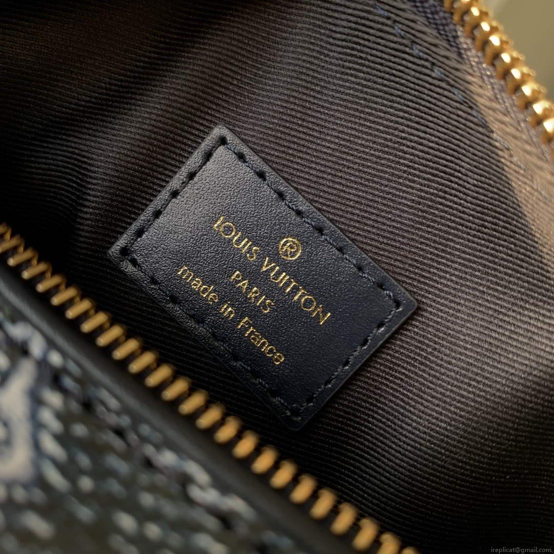LV M22944 Louis Vuitton Side Trunk Handbag Blue