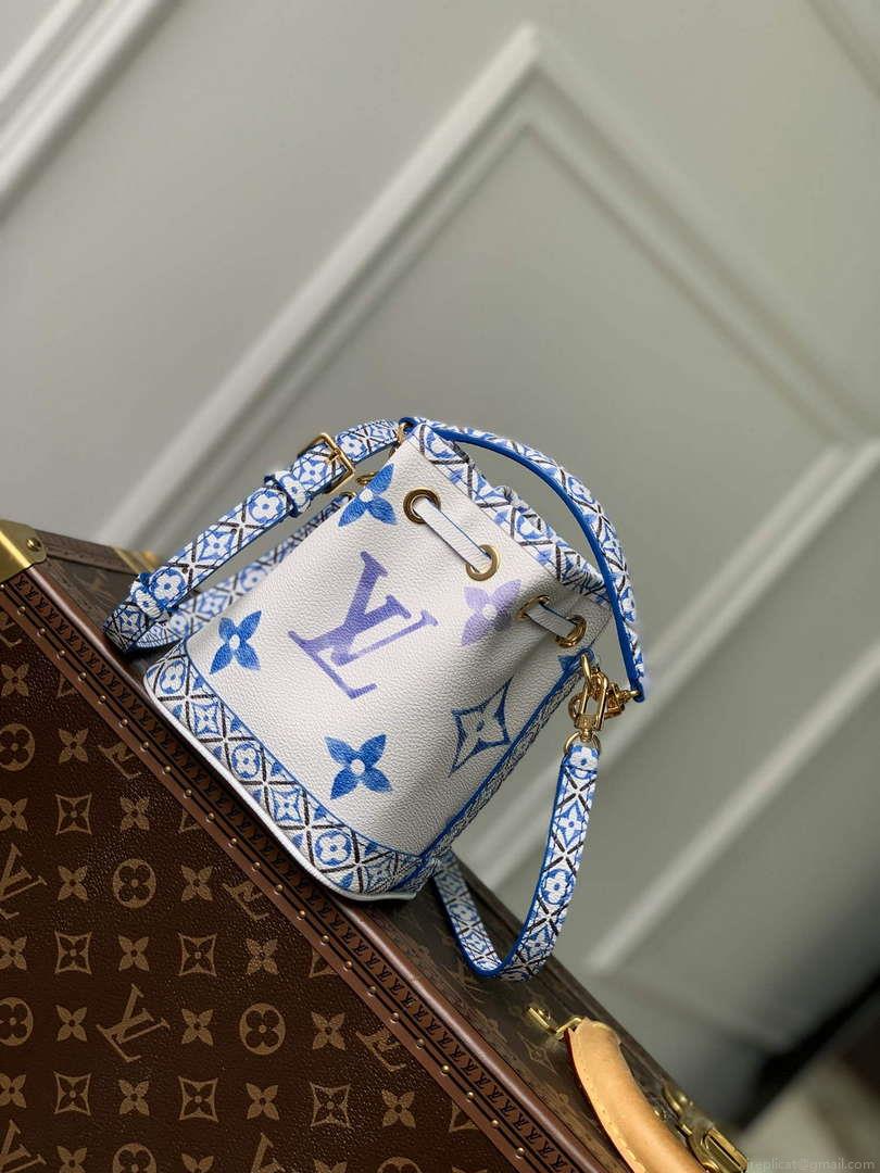 LV M82386 Louis Vuitton Nano Noé Bucket Bag Blue
