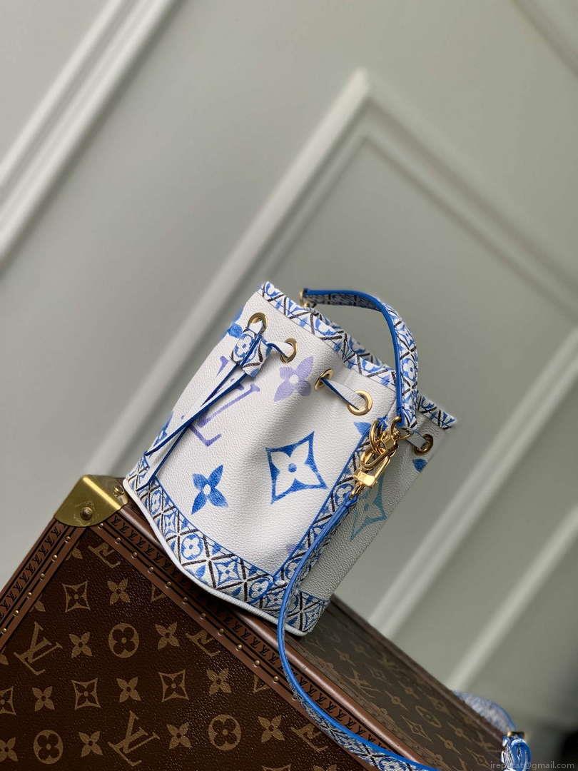 LV M82386 Louis Vuitton Nano Noé Bucket Bag Blue