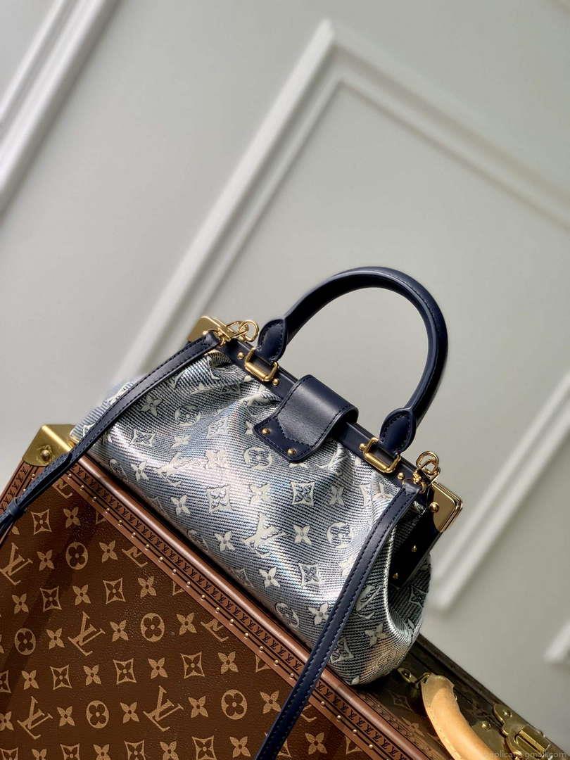 LV M46544 Louis Vuitton Monogram Clutch Bag Blue
