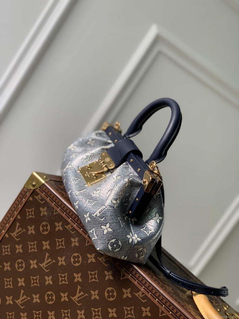 LV M46544 Louis Vuitton Monogram Clutch Bag Blue