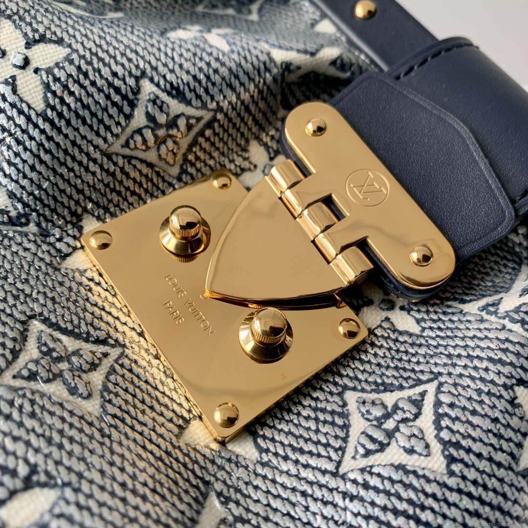 LV M46544 Louis Vuitton Monogram Clutch Bag Blue