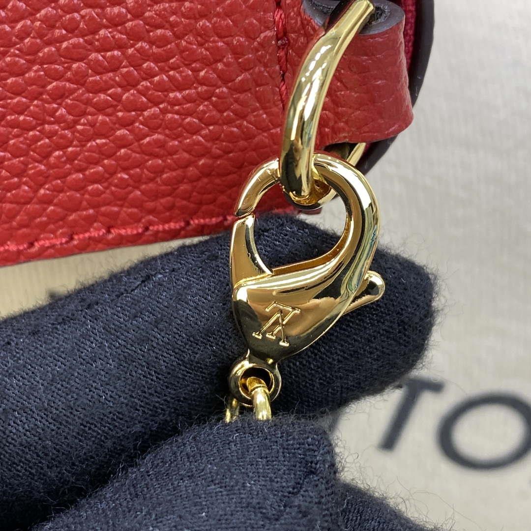 LV M82607 Louis Vuitton Felicie Pochette Monogram Empreinte Bag Red