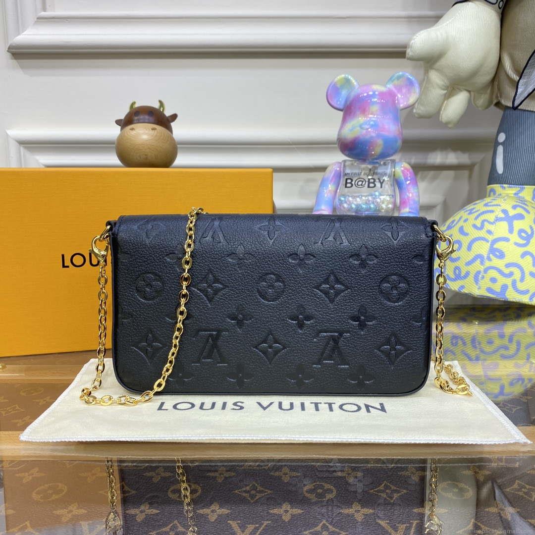 LV M82477 Louis Vuitton Felicie Pochette Monogram Empreinte Bag Black