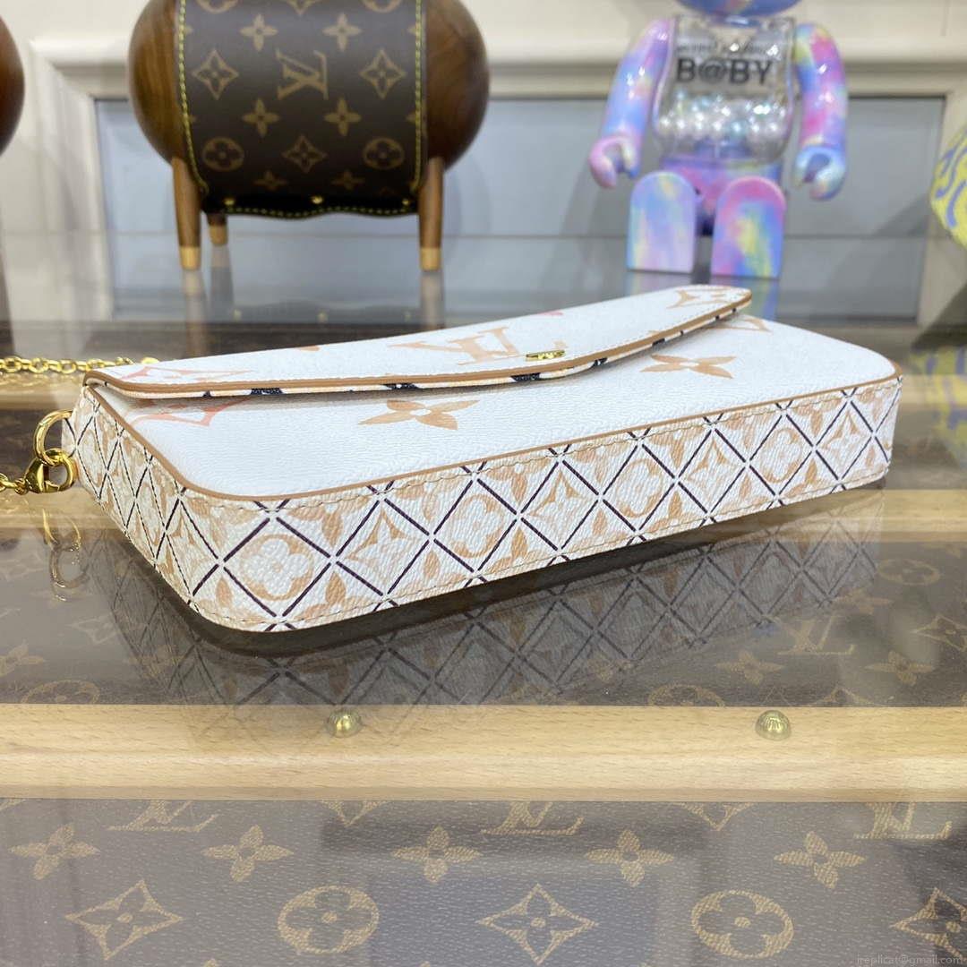 LV M82520 Louis Vuitton Felicie Pochette Monogram Empreinte Bag Beige