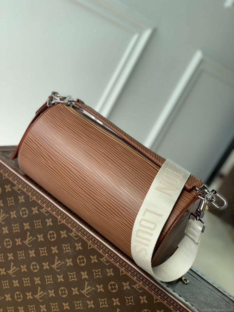 LV M23092 Louis Vuitton Soft Polochon Cross-body Bag Cognac