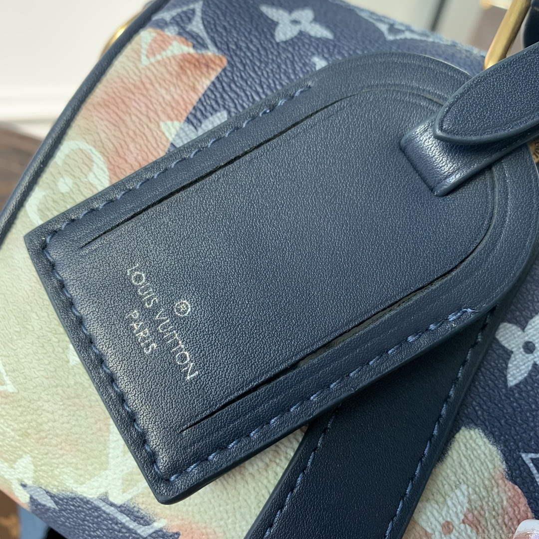 LV M46271 Louis Vuitton Keepall Bandoulière 25 Bag Blue