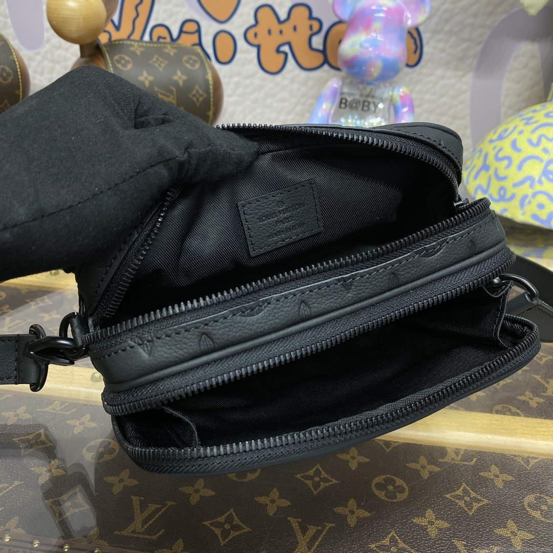 LV M82544 Louis Vuitton Nano Alpha Bag Black embossing