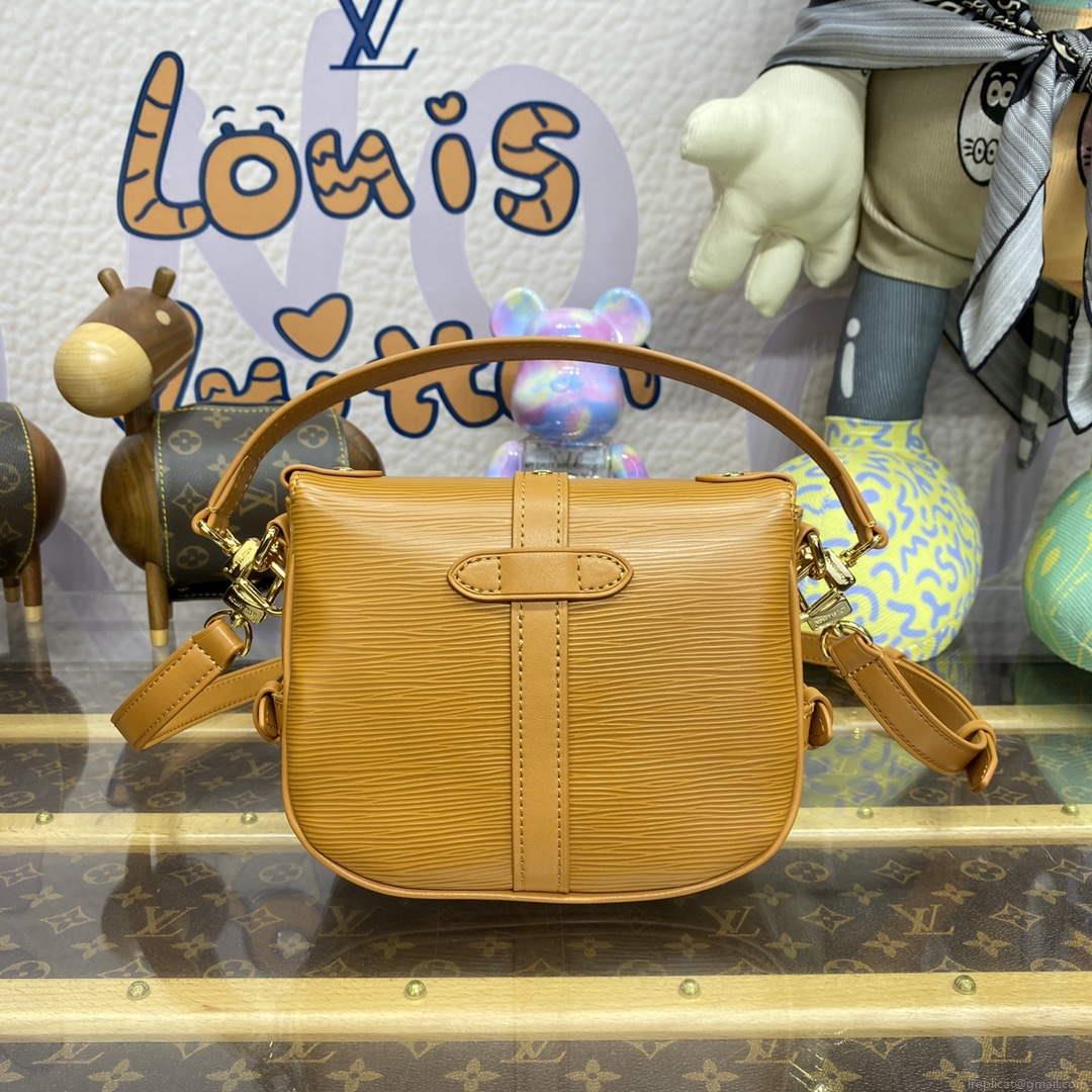 LV M23471 Louis Vuitton Saumur BB Saddle Bag Safran Brown