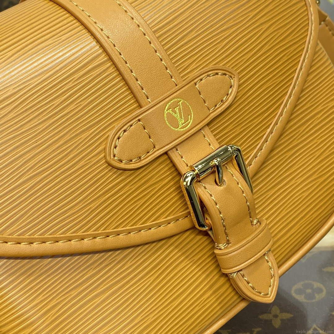 LV M23471 Louis Vuitton Saumur BB Saddle Bag Safran Brown